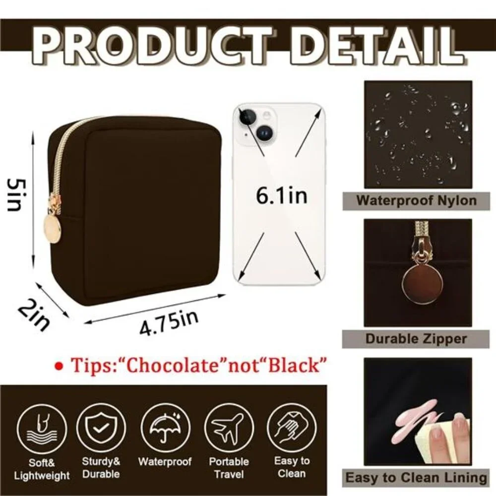 Mini Makeup Bag Cosmetic Pouch Travel Toiletry Organizer Nylon Zipper Purse